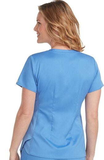 Clearance Women's Kerri V-Neck Shirttail Solid Scrub Top