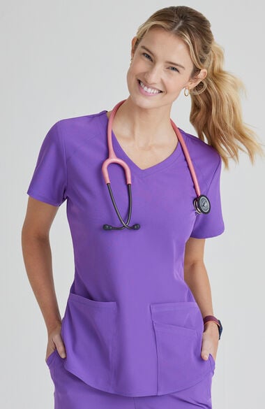 Clearance Women's Breeze V-Neck Solid Scrub Top, , large
