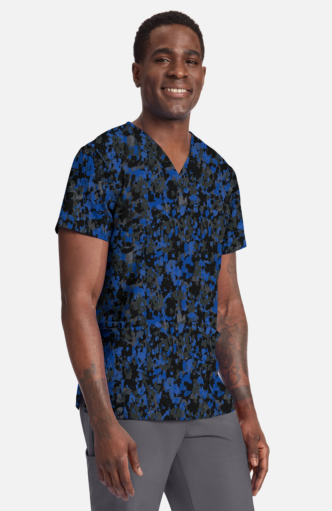 Men's Dabbling In Paint Print Scrub Top , , large