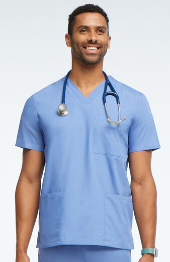 Unisex V-Neck 3 Pocket Solid Scrub Top, Unisex V-Neck 3 Pocket Solid Scrub Top