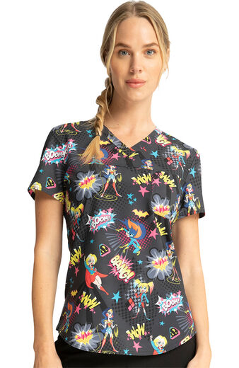 Clearance Women's Girls Have The Power Print Scrub Top