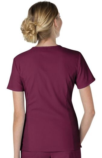 Clearance Women's Serenity Round Zip Neck Solid Scrub Top