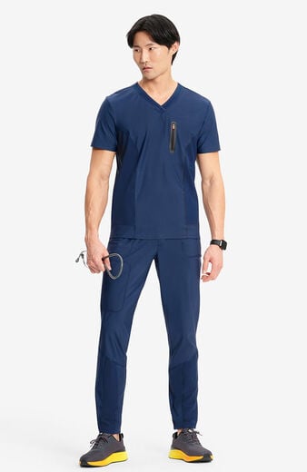 Men's Scrub Set: Knit V-Neck Top & Hybrid Jogger Pant Men's Scrub Set: Knit V-Neck Top & Hybrid Jogger Pant