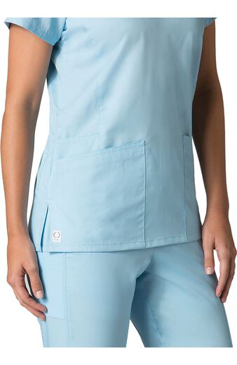 Clearance Women's COOLMAX V-Neck Mesh Panel Solid Scrub Top