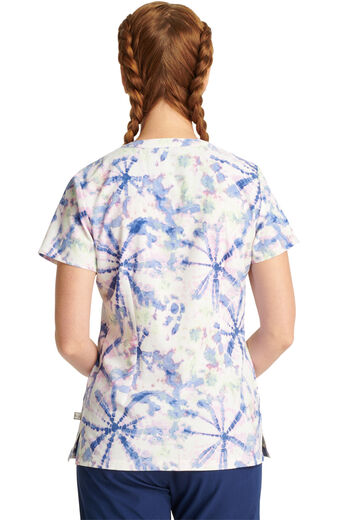 Clearance Women's Ivy Tie-Dye Burst Print Scrub Top