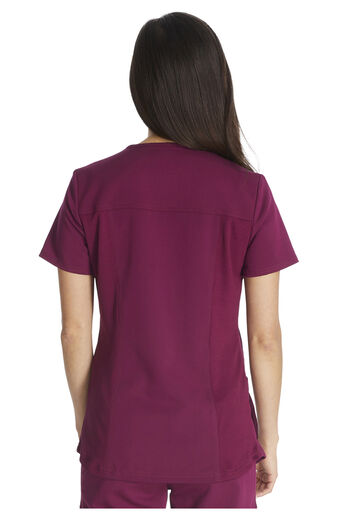 Women's Knitted Panel Solid Scrub Top