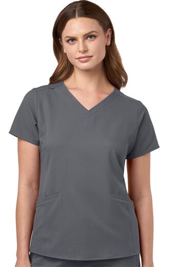 Clearance Women's Contoured V-Neck Solid Scrub Top