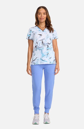 Women's Amanda Washed Marble Print Scrub Top Women's Amanda Washed Marble Print Scrub Top