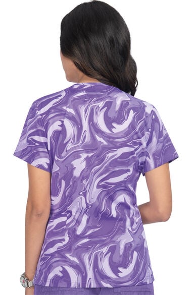 Clearance Women's Leslie Marble Print Scrub Top, , large
