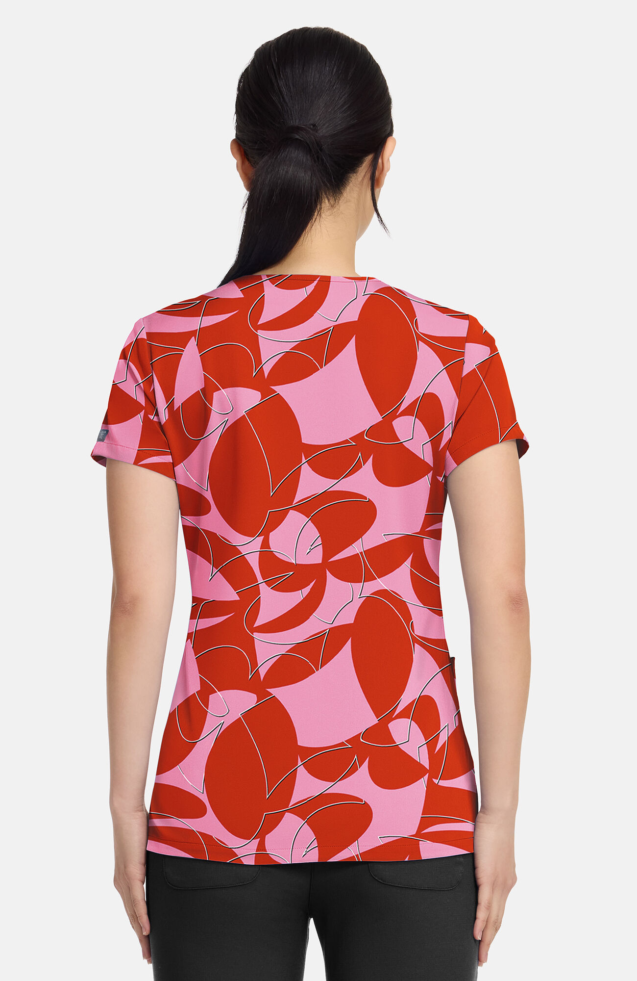 Women's Vicky Hopscotch Print Scrub Top, , large