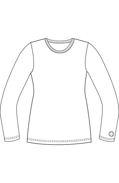 Women's Birdseye Knit Long Sleeve Solid Underscrub T-Shirt, , large