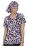Clearance Women's Leslie Watercolor Poppies Print Scrub Top, , large