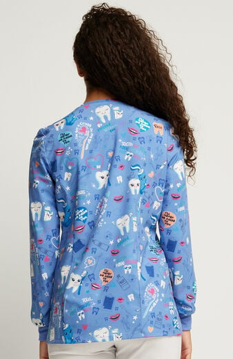 Clearance Women's Fillings For You Print Scrub Jacket