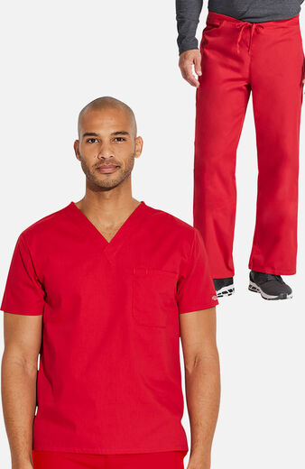 Unisex Scrub Set: V-Neck Top & Drawstring Pant Unisex Scrub Set: V-Neck Top & Drawstring Pant
