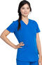 Women's Knitted Panel Solid Scrub Top, , large