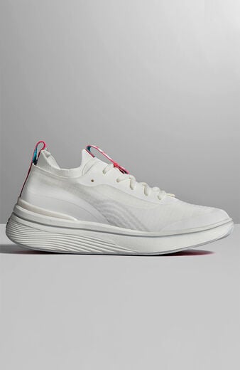 Wide Flow White Athletic Shoe