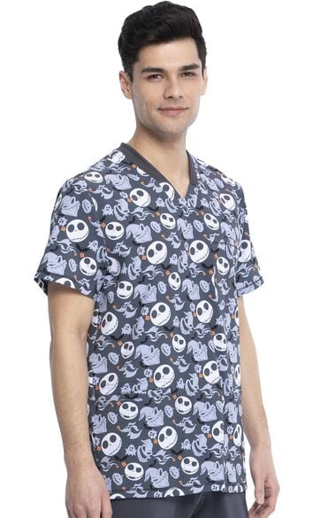 Clearance Men's Boogie With Jack Print Scrub Top, , large