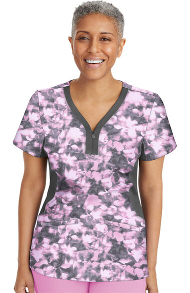 Women's Jessi Abstract Bliss Print Scrub Top, , large