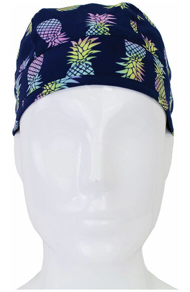 Unisex Button Tropical Paradise Print Scrub Hat, , large