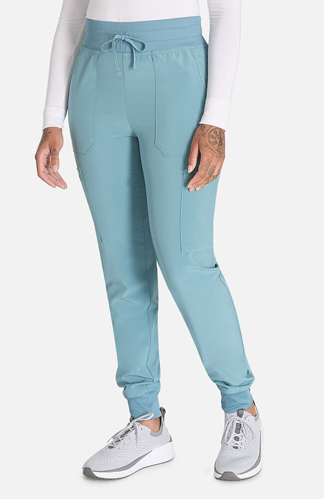 Women's Mid Rise Cargo Jogger Scrub Pant, TLP Teal Blue | teal, large