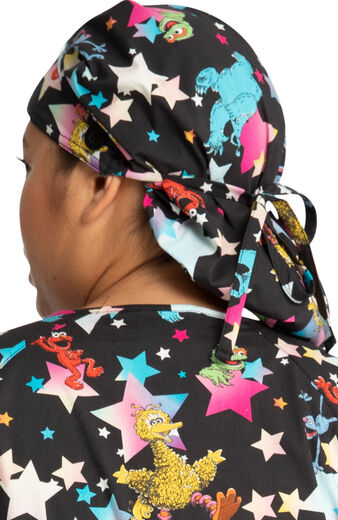 Unisex Bouffant Stars Of Sesame Print Scrub Hat