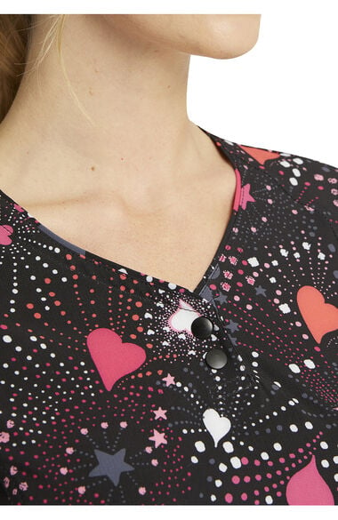 Clearance Women's Bursting With Love Print Scrub Top, , large