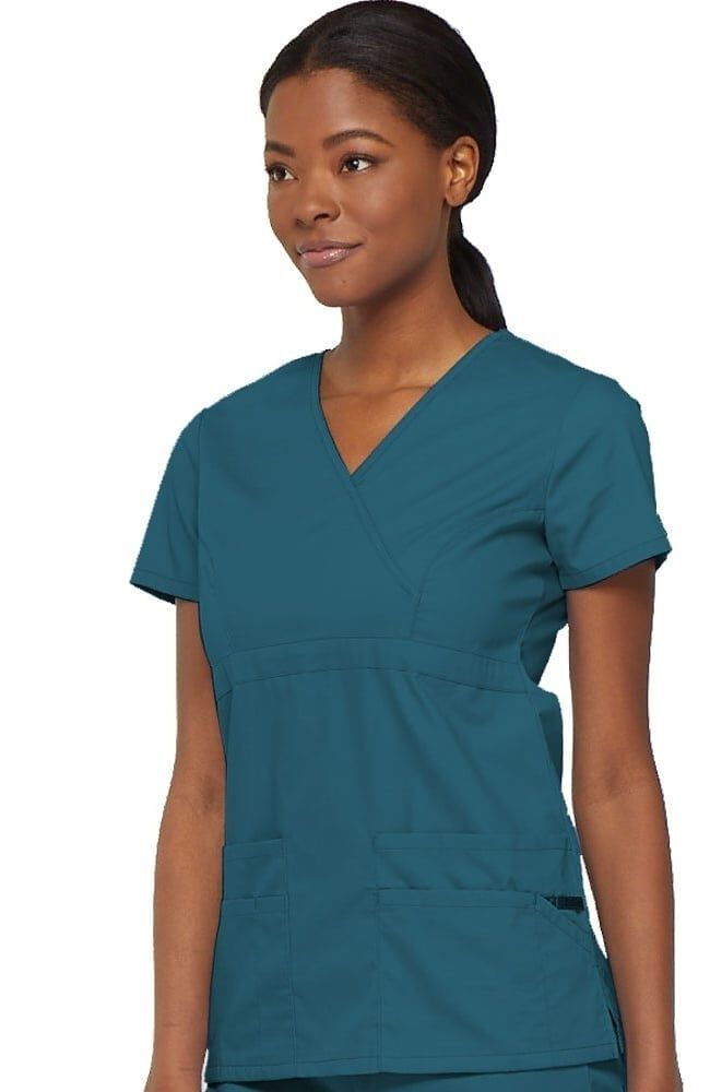 Clearance EDS Signature by Dickies Women s Empire Waist Mock Wrap