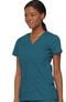 Clearance Women's Empire Waist Mock Wrap Solid Scrub Top, , large