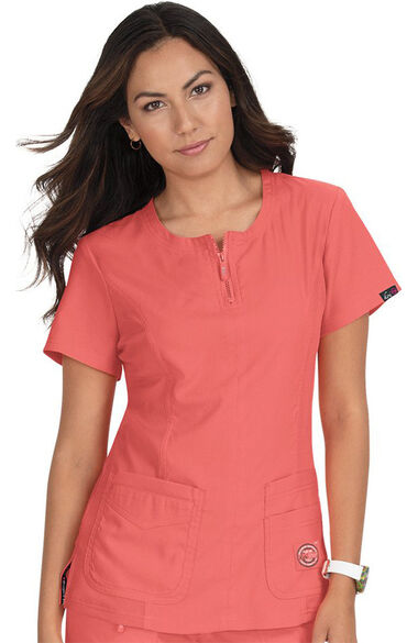 Women's Serenity Solid Scrub Top, , large