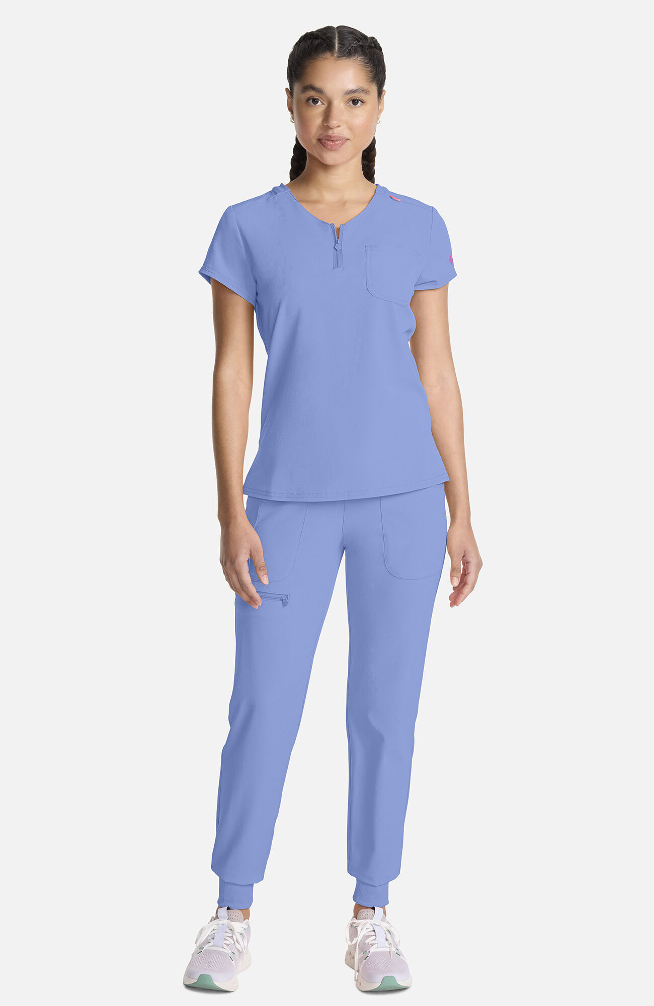 Women's Quarter Zip V-Neck Tuckable Scrub Top, CIE Ciel | ciel, large