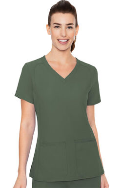 Women's Doubled Pocket Solid Scrub Top