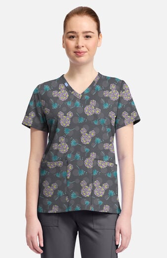 Women's Dandy Mickey Print Scrub Top Women's Dandy Mickey Print Scrub Top