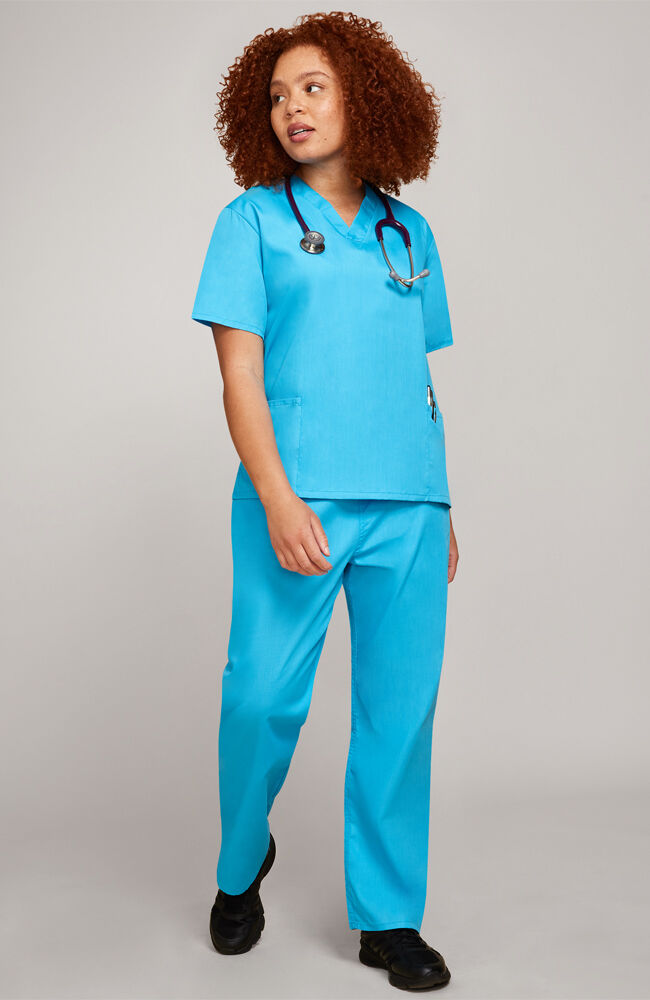 Clearance Unisex Scrub Set V Neck Top Straight Leg Pant