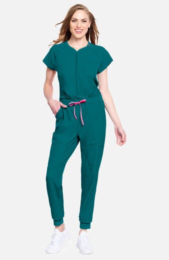 Women's 5-Pocket Zip Front Scrub Jumpsuit Women's 5-Pocket Zip Front Scrub Jumpsuit