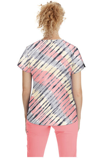 Women's Isabel Tie Dye Wave Print Scrub Top