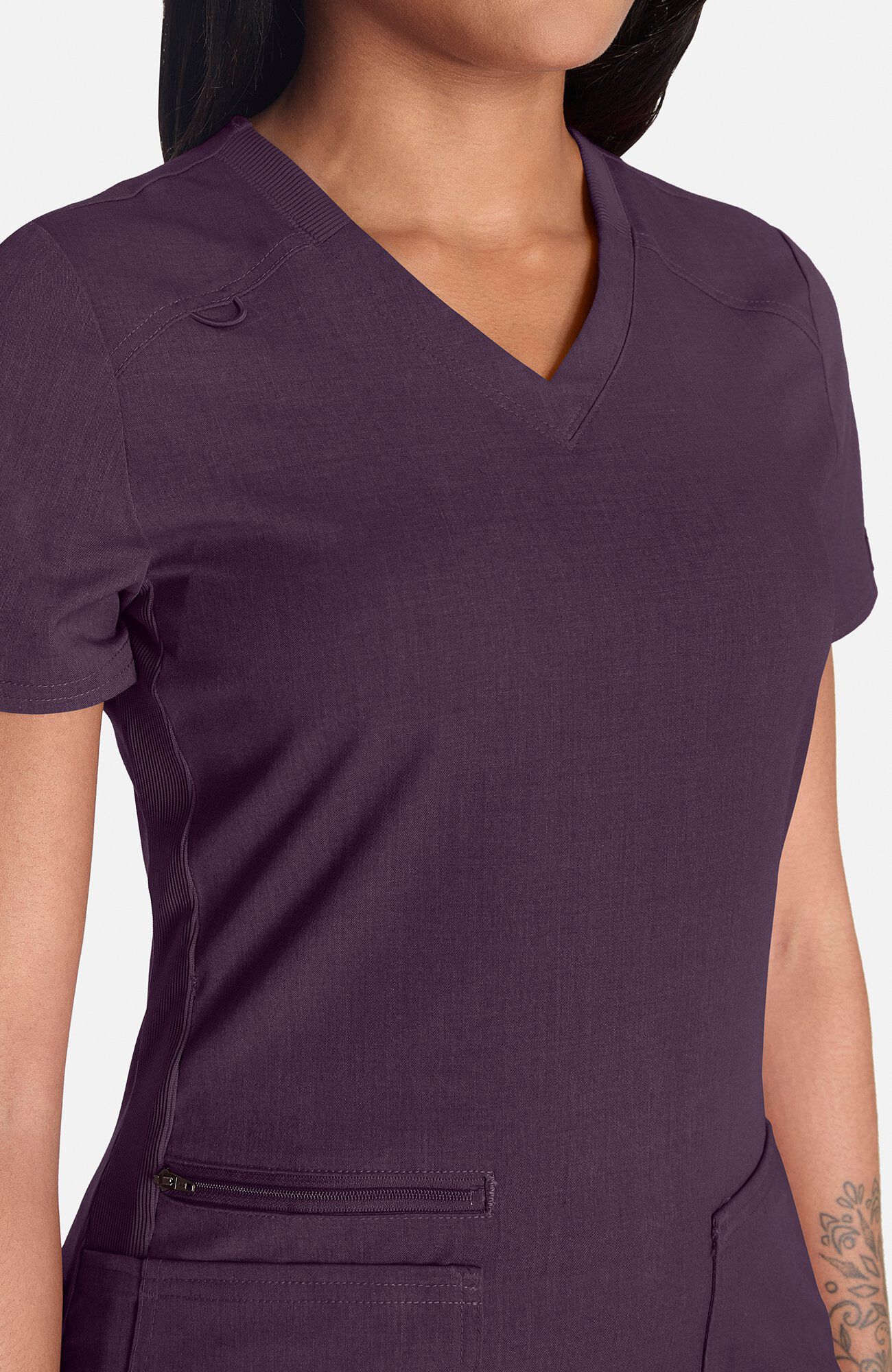 Women's 5-Pocket V-Neck Scrub Top, DEE Deep Amethyst | purple, large
