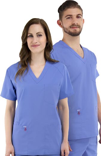 Unisex V-Neck Solid Scrub Top, Unisex V-Neck Solid Scrub Top