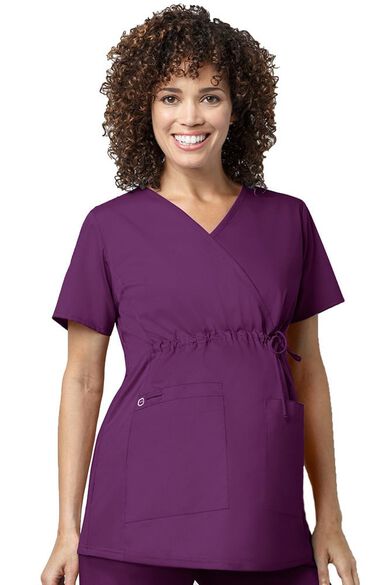 Women's Maternity Solid Scrub Top, , large