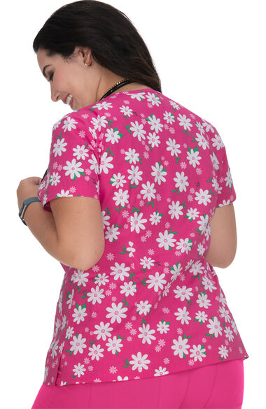 Clearance Women's Bell Happy Daisy Print Scrub Top, , large