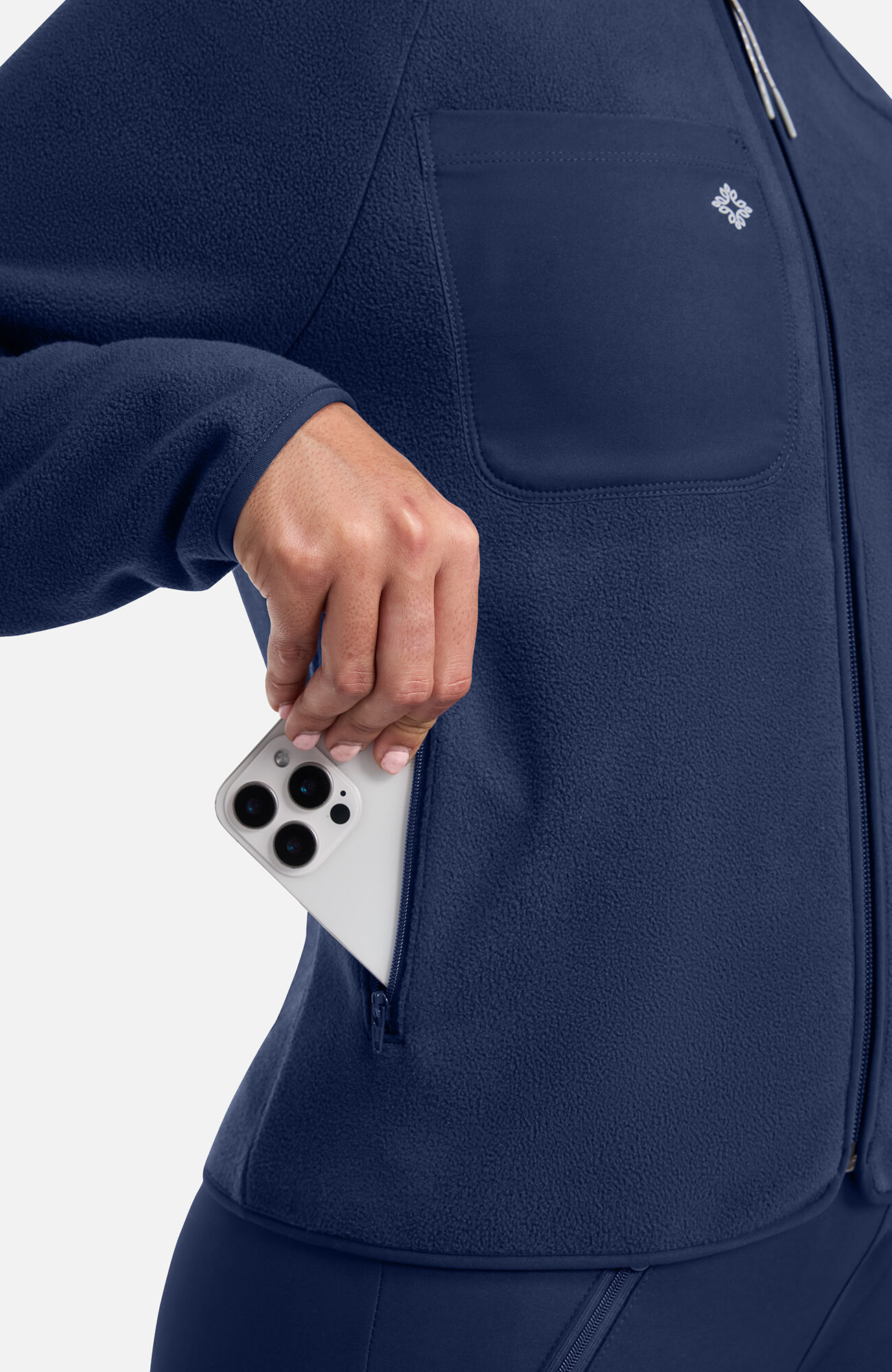 Women's Fleece 5-Pocket Scrub Jacket