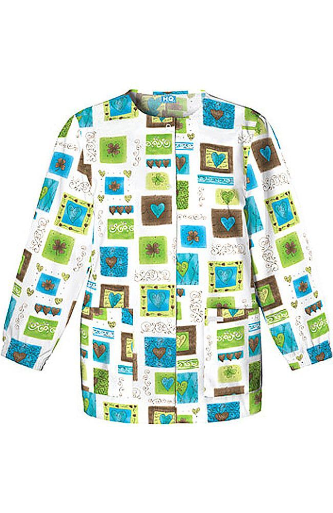 Women s Printed Scrub Jackets Nurse Print Warm up Scrubs