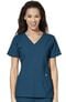 Women's Stylized V-Neck Solid Scrub Top, , large