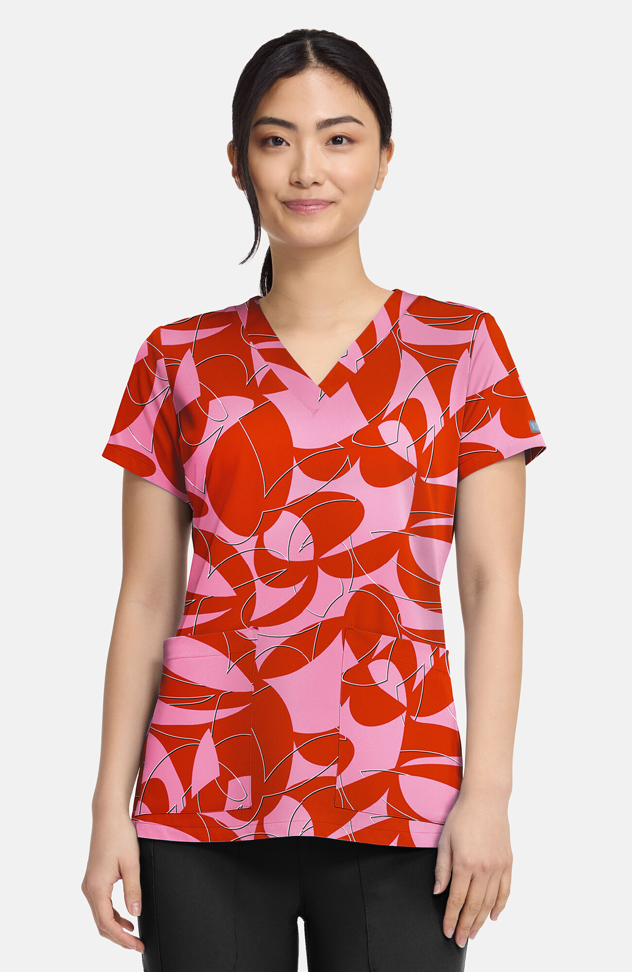 Women's Vicky Hopscotch Print Scrub Top