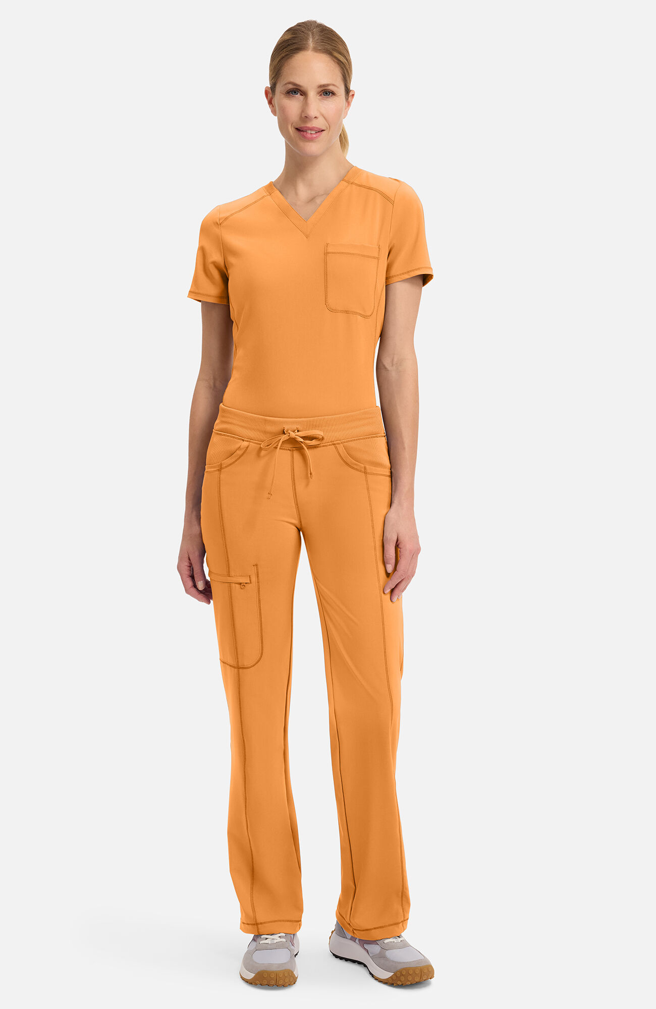 Women's Rib Knit Drawstring Waist Scrub Pant