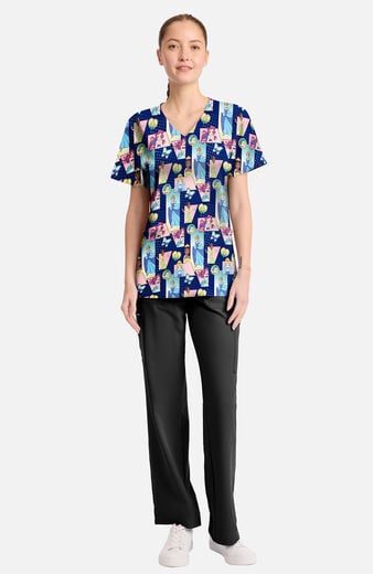 Women's Comic Princess Print Scrub Top Women's Comic Princess Print Scrub Top