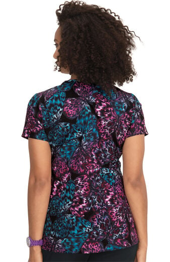 Clearance Women's Align Exotic Wings Print Scrub Top