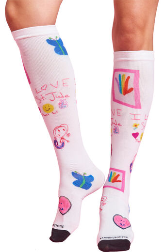 Women's 12-14 mmHg St. Jude Kids' Art Compression Socks