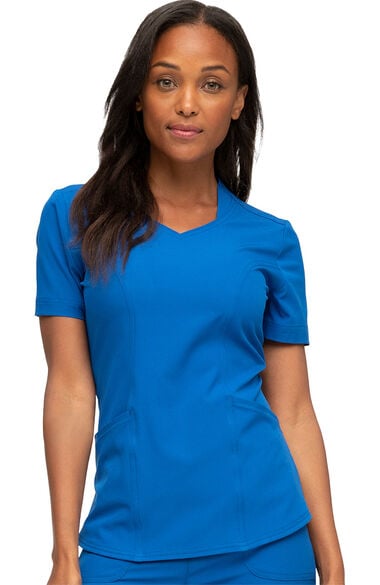 Women's Sweetheart V-Neck Solid Scrub Top, , large