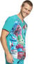 Clearance Unisex Monsters Party Print Scrub Top, , large