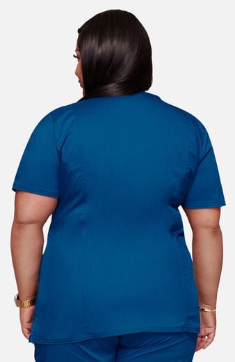 Women's Scrub Set: Shaped 3-Pocket Mock Wrap Top & Drawstring Flare Pant Women's Scrub Set: Shaped 3-Pocket Mock Wrap Top & Drawstring Flare Pant